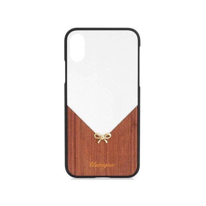 UNIQUE Wood Hülle iPhone X / XS weiss-braun