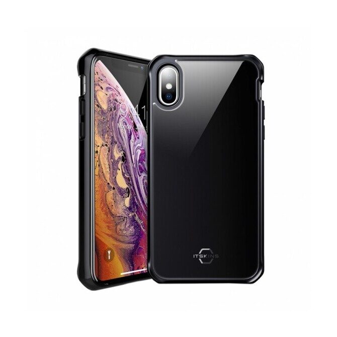 ITSKINS HYBRID GLASS Hülle iPhone XS Max schwarz