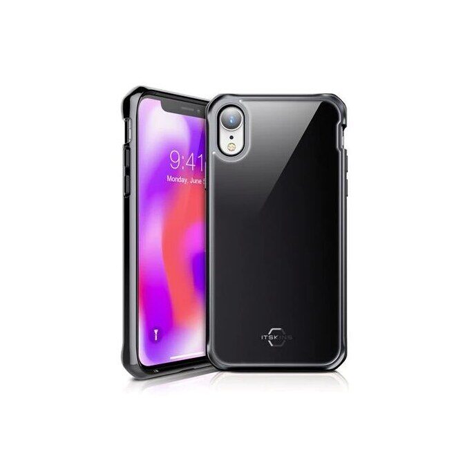 ITSKINS HYBRID GLASS Hülle iPhone XR schwarz