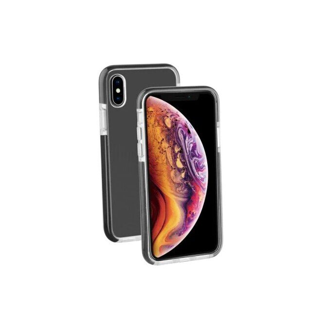 VIVANCO Rock Solid Cover Hülle iPhone X / XS transparent/schwarz