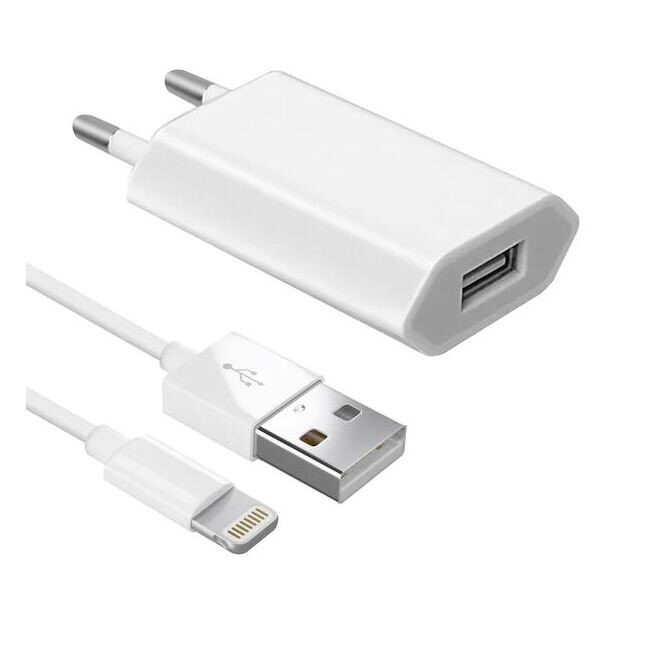 5W USB-A Adapter + Lightningkabel 1m weiss