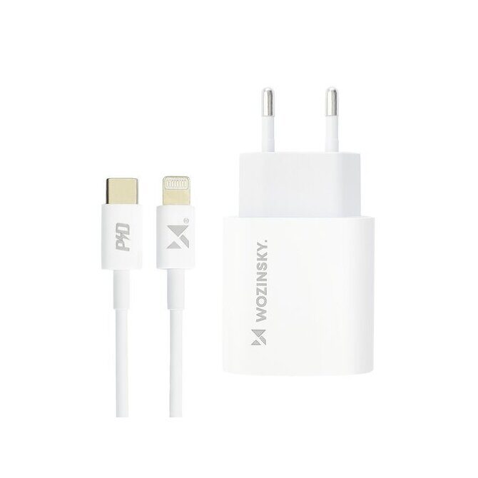 Wozinsky 20W USB-C Power Adapter + Ladekabel USB-C auf Lightning 1m weiss