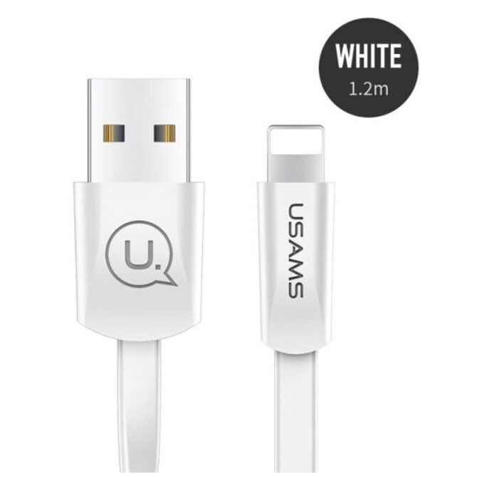 USAMS Ladekabel USB-A auf Lightning 1.2m weiss