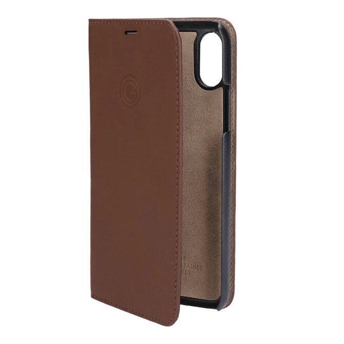 MiKE GALELi MARC Book Case Echtleder Hülle iPhone X / XS braun