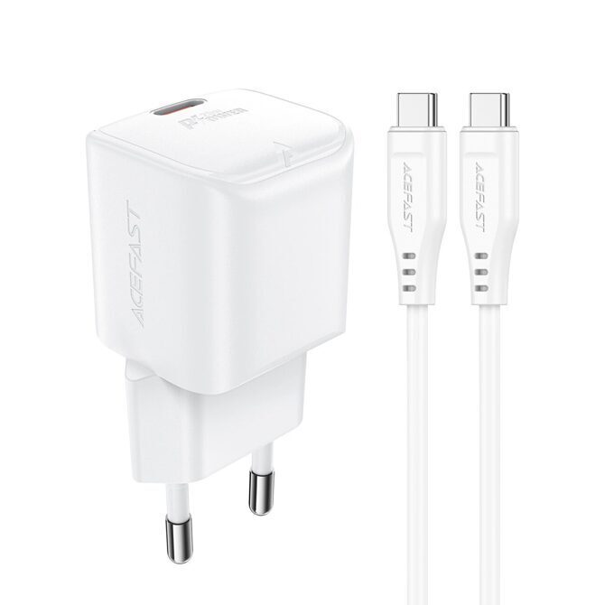 Acefast 20W Mini Power Adapter mit Ladekabel USB-C auf USB-C weiss