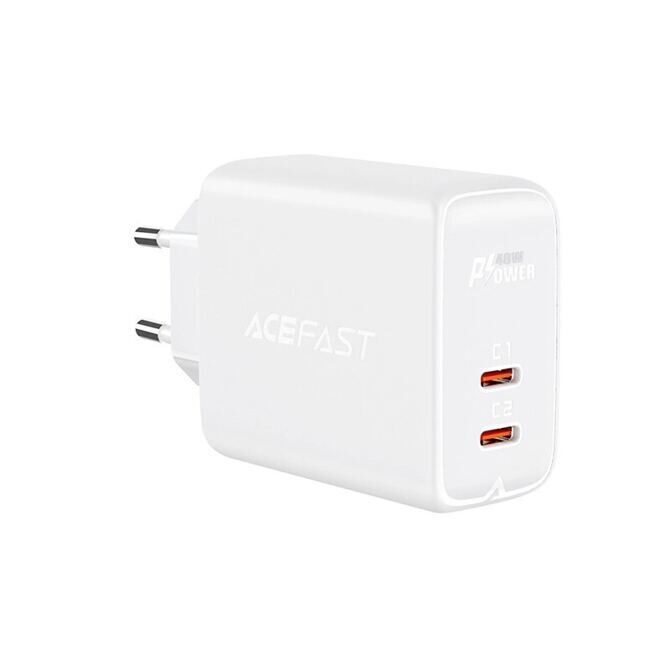 Acefast 40W 2 x USB-C Power Adapter weiss