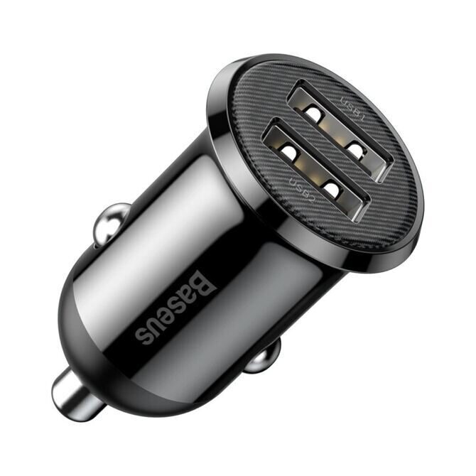 Baseus Grain Pro 4.8 A Autoladegerät 2 x USB-A schwarz