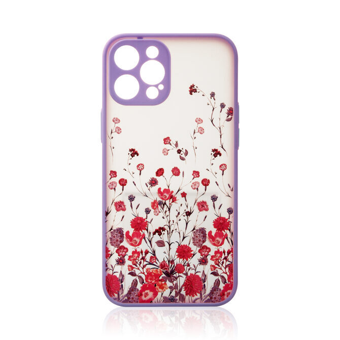 Blumen Design Hülle iPhone 13 Pro Max lila