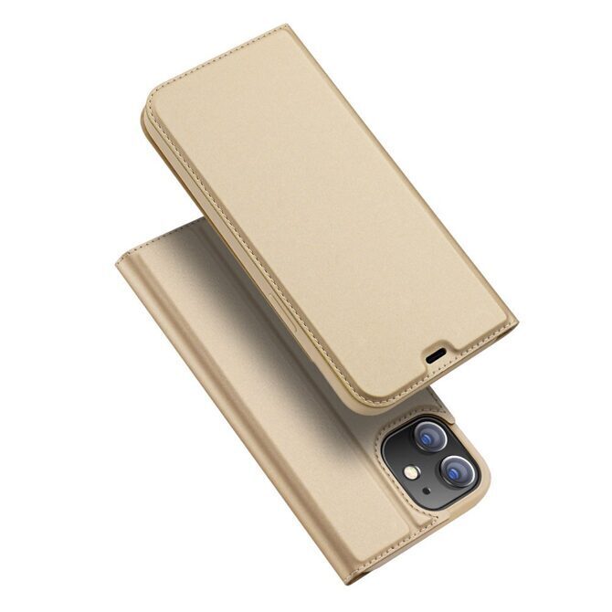 Dux Ducis Skin Pro Holster Flip Cover für iPhone 12 / 12 Pro gold