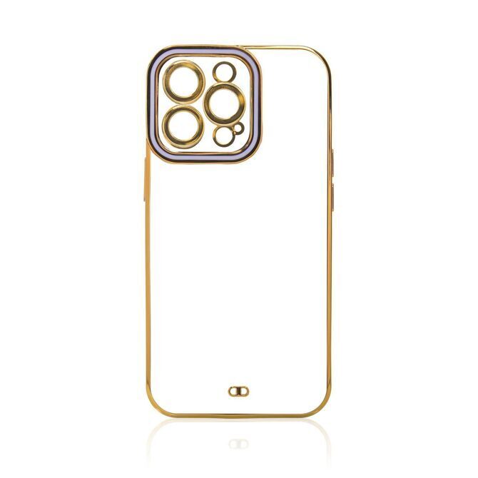 Fashion Hülle iPhone 13 Pro Max transparent/lila/gold