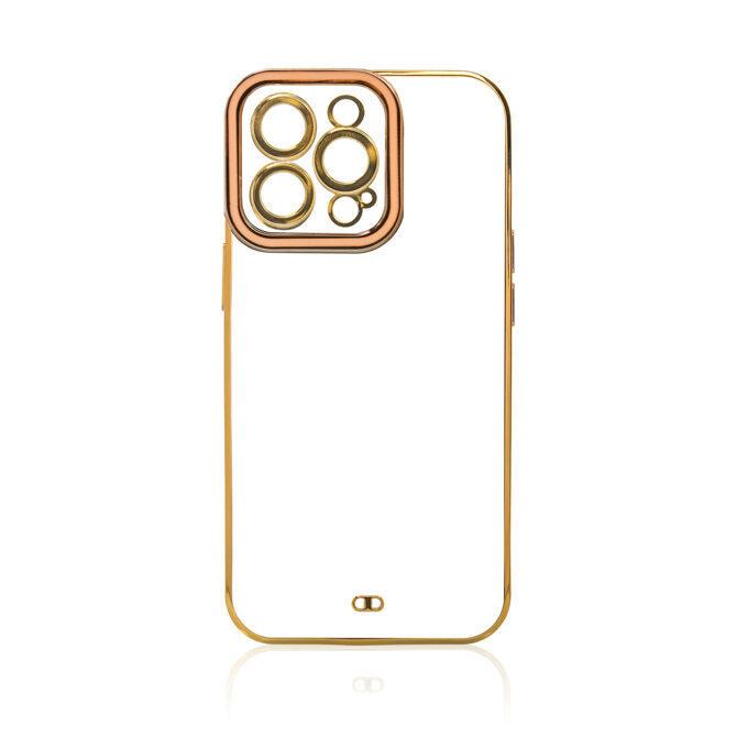 Fashion Hülle iPhone 13 Pro Max transparent/rosa/gold