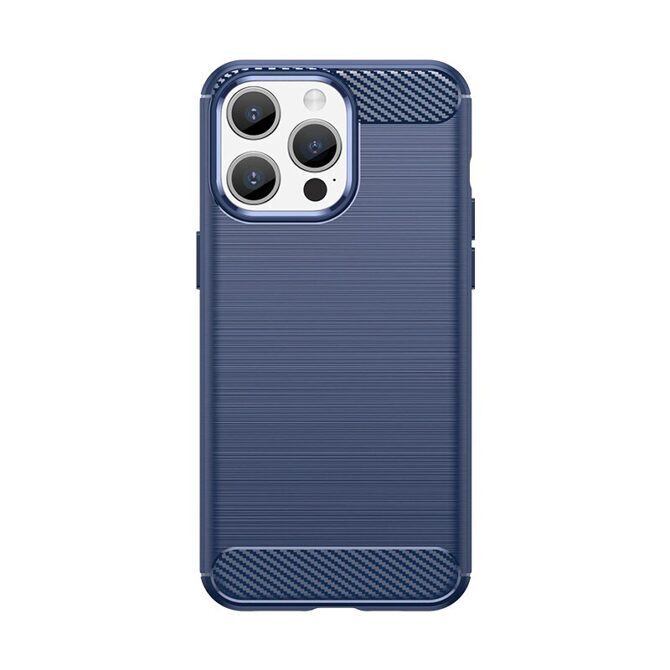 Flexible Carbonlook Case Hülle iPhone 15 Pro Max blau