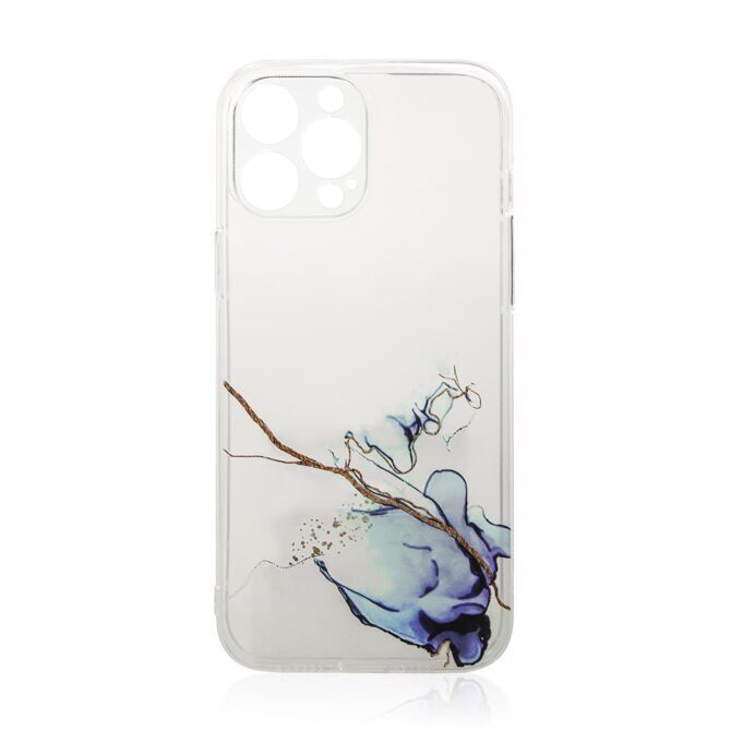 Marble blue Hülle iPhone 13 transparent