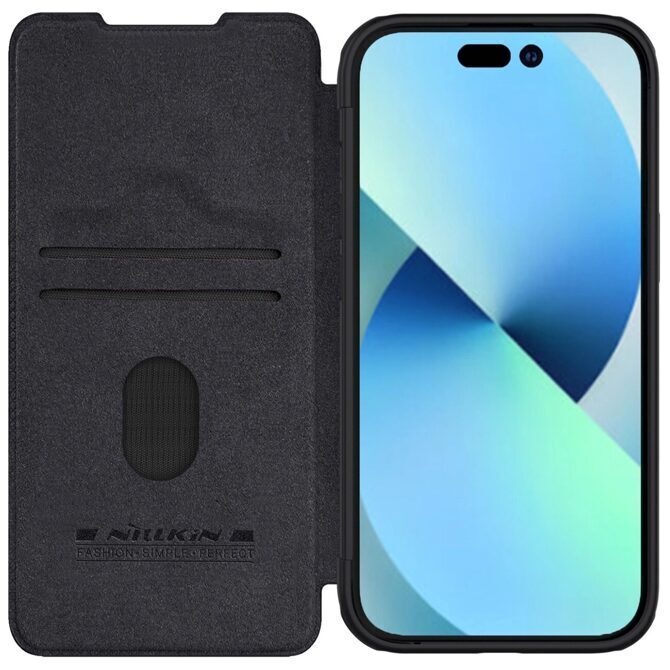 Nillkin QIN Leder Pro Kameraschutz Hülle iPhone 15 schwarz