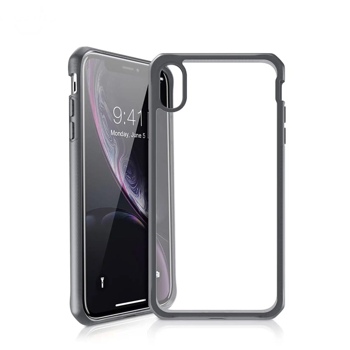 ITSKINS HYBRID MKII Hülle iPhone XS Max transparent/schwarz