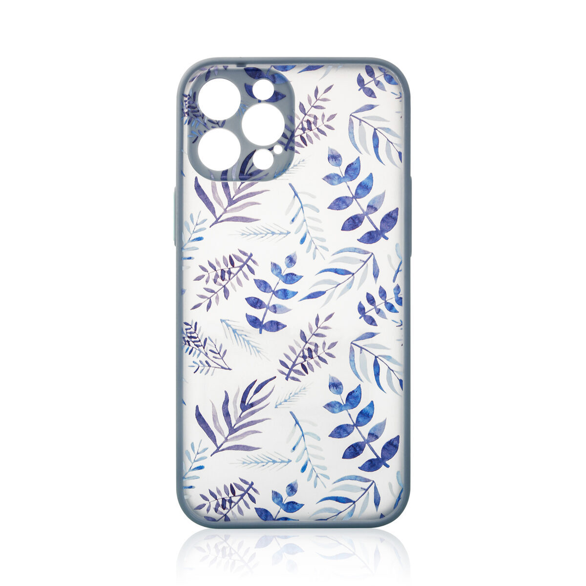 Blumen Design Hülle iPhone 13 Pro Max blau